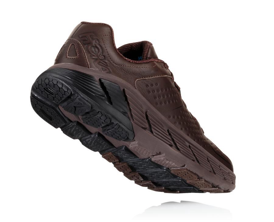 Chaussure Running Hoka One One Gaviota Cuir Homme - Marron - RWL-157384